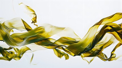 Poster - swaying kelp seaweed isolated on white background. 