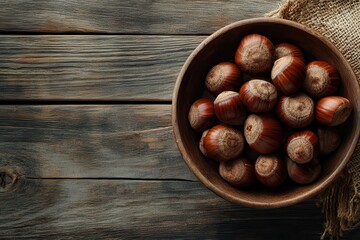 Sticker - Overhead rustic bowl with chestnuts