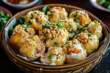 Wall Mural - Shumai bread a popular breakfast in Vietnam enjoyed by tourists