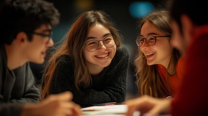 Canvas Print - Happy Friends Talking.