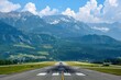 © LimeSky - Mountain airport with runway view from mountain top