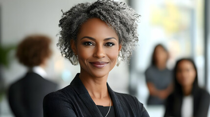 Canvas Print - Confident professional woman in an office setting.