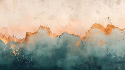 Wall Mural - Abstract Teal and Gold Textured Background