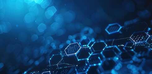 Abstract Digital Network with Hexagon Pattern
