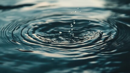 Wall Mural - Close-up of dynamic water ripples, showing subtle reverberations and patterns that convey a sense of movement and depth.