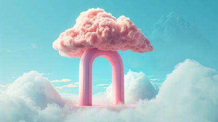 Sticker - Transform your photography with surreal compositions of cloud-based networking hubs floating amidst ethereal cloudscapes.