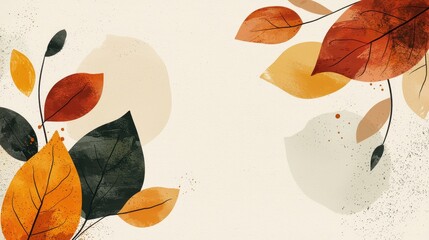 abstract autumn leaves watercolor background