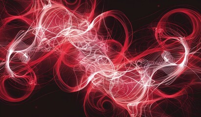 Wall Mural - Abstract Red and White Swirls