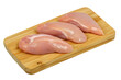 © Sebelas Stock - raw chicken fillets on a wooden board isolated on a transparent background