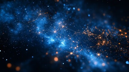 Wall Mural - Blue Galaxy Network.