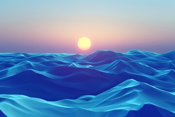 Poster - Sunset over a Digital Sea