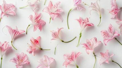 Wall Mural - Minimalistic floral pattern with soft spring colors