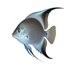 Wall Mural - TRANSPARENT PNG ULTRA HD 8K A solitary angelfish gracefully floating with its elegant fins extended vibrant colors standing out vividly against a transparent background