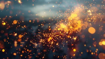 Aufkleber - Sparkler creating bright trails in night