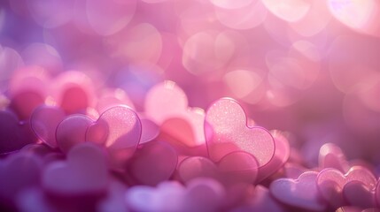 Poster - Subtle heart pattern in various shades of pink and purple, creating a soothing and romantic backdrop.