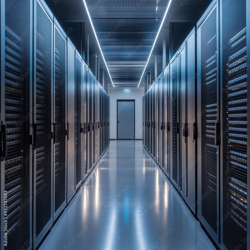 Mass Server racks in Hugh server room data center Stock Photo | Adobe Stock