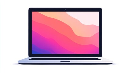 Laptop with Abstract Background