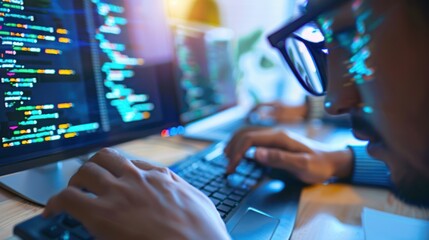 Software Developer Working On Code