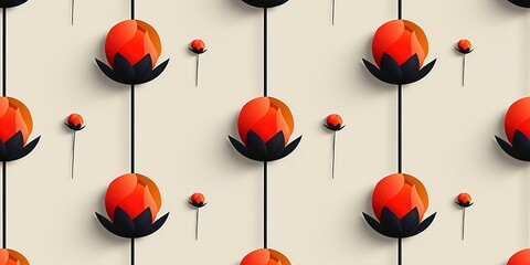 Poster - pattern with poppy flowers