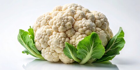 Wall Mural - Fresh organic cauliflower isolated on background botanical food photography