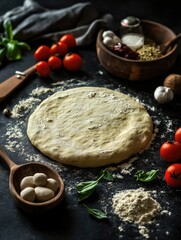 Canvas Print - Pizza Dough Ingredients