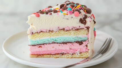 Wall Mural - Layered Ice Cream Cake with Sprinkles