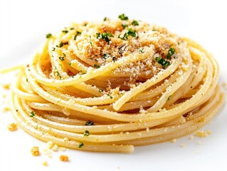 Wall Mural - Pasta with Parmesan Cheese on White Plate