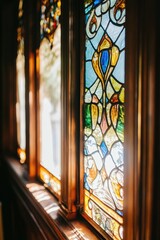 Sticker - Stained Glass Window Close Up