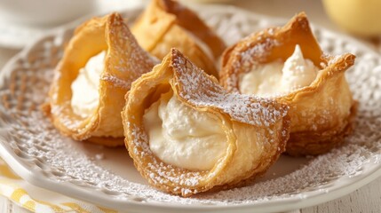 Wall Mural - Cream Puff Pastry with Powdered Sugar