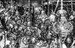 © Danita Delimont - Black and white Turkish traditional lamps, Grand Bazaar, Istanbul, Turkey. Traditional mosaic lamps were in Turkish mosques and tombs. Light represents divine presence and light of Koran.