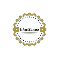 Challenge label design stock