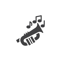 Wall Mural - Trumpet musical instrument vector icon