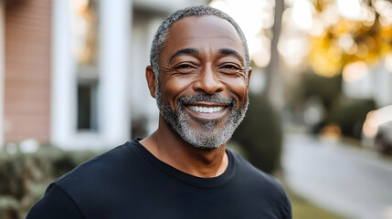 A portrait of a smiling man with gray hair and a beard.