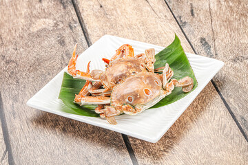 Canvas Print - Yummy boiled crab in the plate