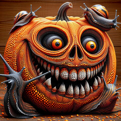 Wall Mural - Helloween, das Fest der Heiden im Herbst. Poster, Grußkarte, verspielte Illustration, Inhalt für social-media.