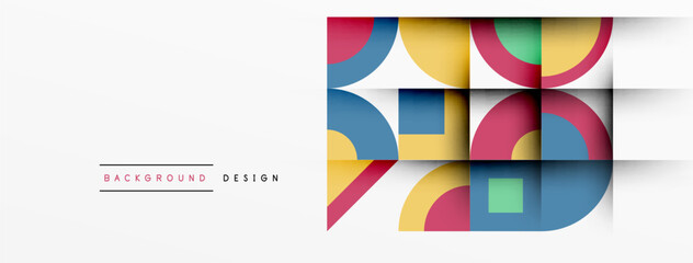 Wall Mural - Geometric design abstract background - circles squares