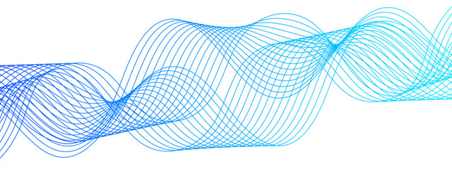 Wave vector element with abstract green lines. Frequency sound wave lines and technology curve lines. Modern stream wave background and wave curve lines background.