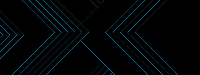 Poster - Black and blue background set with abstract blue lines decoration. luxury triangles abstract blue metal background with white light lines. Modern lines pattern futuristic technology concept