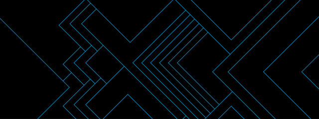 Poster - Black and blue background set with abstract blue lines decoration. luxury triangles abstract blue metal background with white light lines. Modern lines pattern futuristic technology concept
