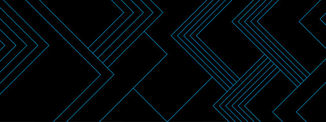Poster - Black and blue background set with abstract blue lines decoration. luxury triangles abstract blue metal background with white light lines. Modern lines pattern futuristic technology concept