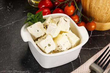 Wall Mural - Greek traditional Feta cheese cubes