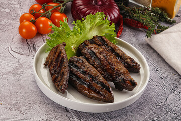 Canvas Print - Grilled diet beef liver steak