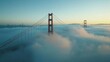 © pinporn manosri - Golden gate bridge engulfed in fog, iconic landmark with mysterious atmosphere