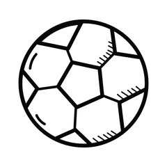 Physical education, soccer ball doodle icon, recreational activities