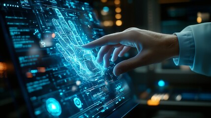 Fototapete - Medical worker touch virtual medical revolution and advance of technology Artificial IntelligenceAI Deep Learning for medical researchTransformation of innovation and technology for fu : Generative AI