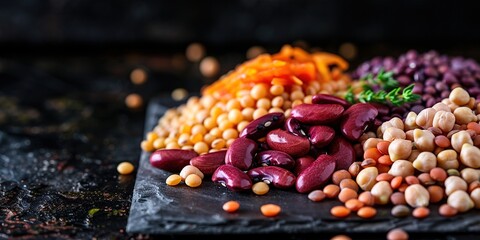 Canvas Print - black and white beans