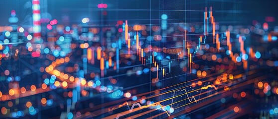 Wall Mural - The stock market price of oil - Chart showing a slowdown in the growth of the petroleum industry