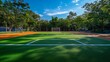 © The Little Hut - Futsal court in a public outdoor park with artificial turf : Generative AI