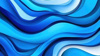 Sticker - Dive into a sleek, modern blue abstract wave design, perfect for stylish visuals and eyecatching projects.