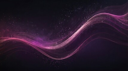 Poster - Shiny purple digital waves with small particles on a solid black background wallpaper design illustration, graphical soft design